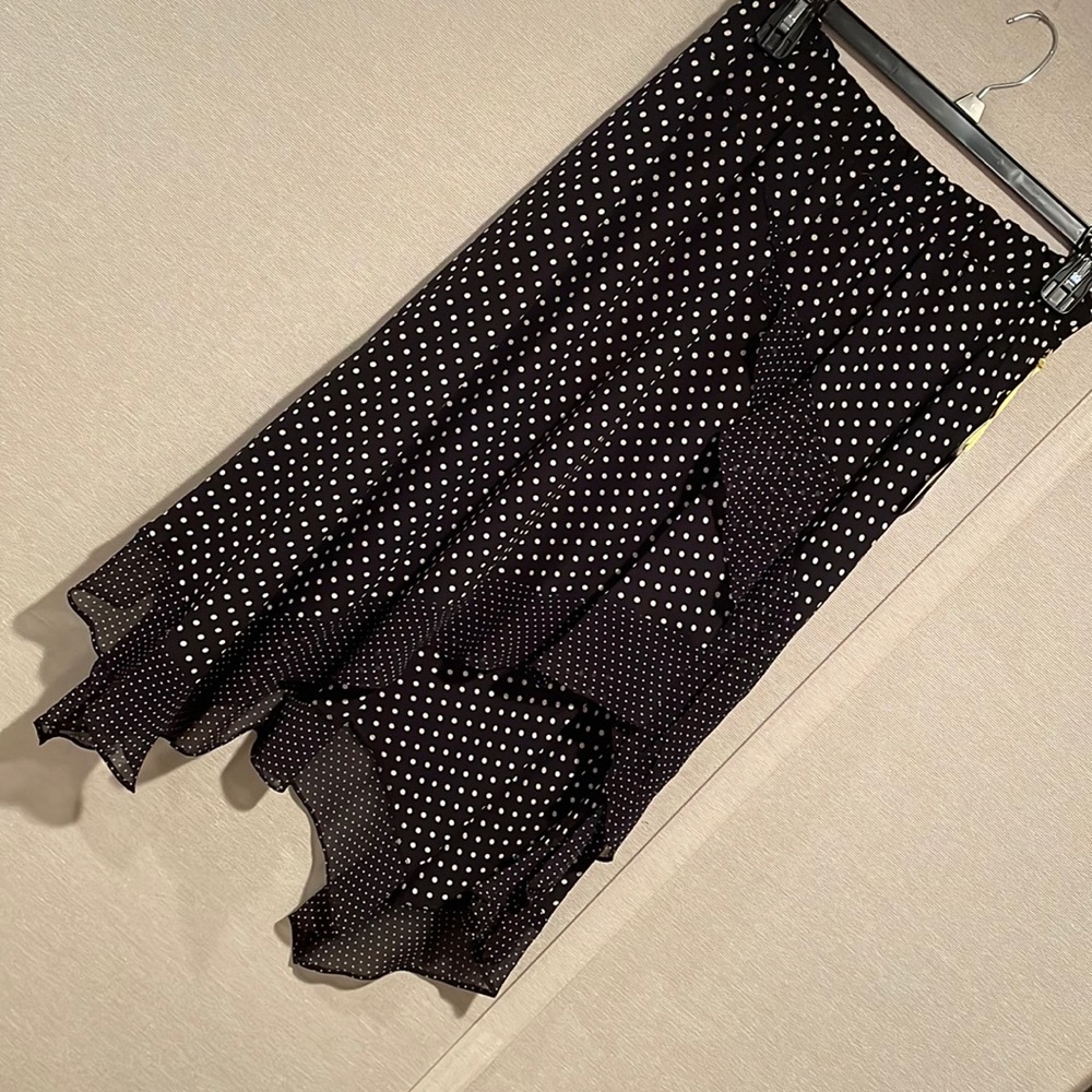 CECE BY CYNTHIA STEFFE Refined Pindot Tiered Skirt Black